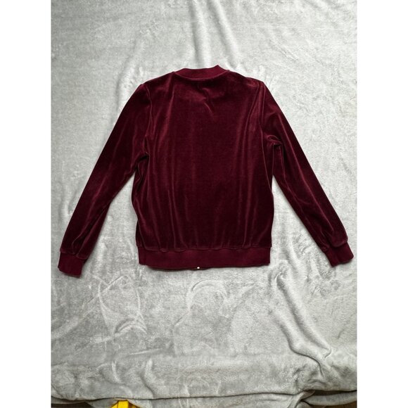Michael Kors Womens Medium hooded Jacket Burgundy Velour Cotton Blend - Picture 12 of 16